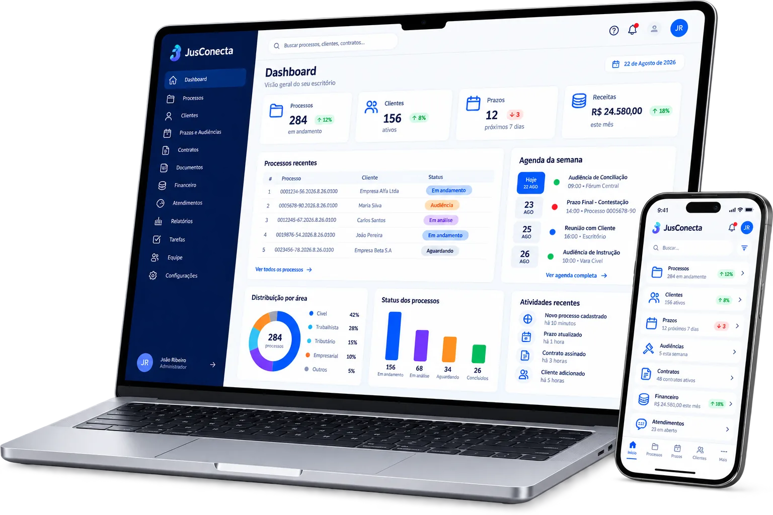 JusConecta — gestão jurídica inteligente